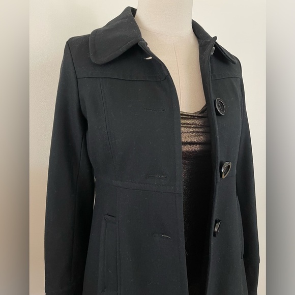 Anthro Tulle | Wool Blend Long Coat | Black | Women’s L - Picture 2 of 6